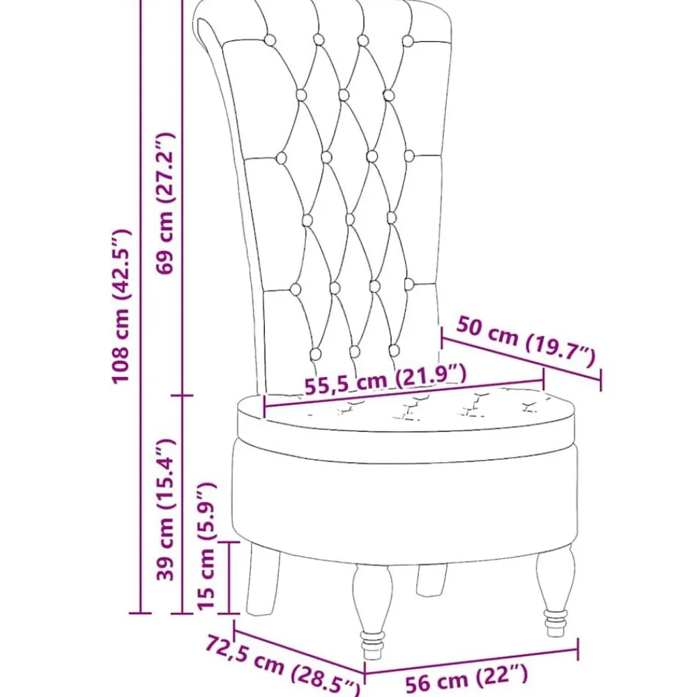 vidaXL Sillas-Silla de estilo zueco Marrón 56,5 x 70 x 110 cm