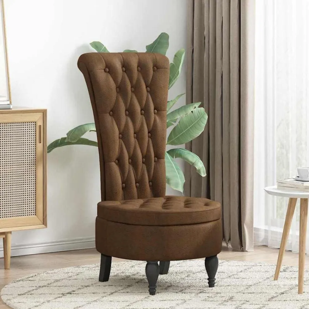 vidaXL Sillas-Silla de estilo zueco Marrón 56,5 x 70 x 110 cm