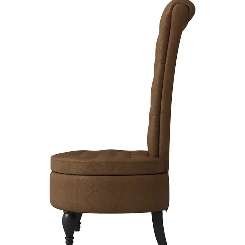 vidaXL Sillas-Silla de estilo zueco Marrón 56,5 x 70 x 110 cm