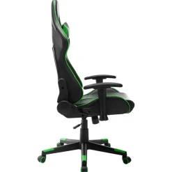 vidaXL Silla de gaming de cuero sintético Negro y verde Discount