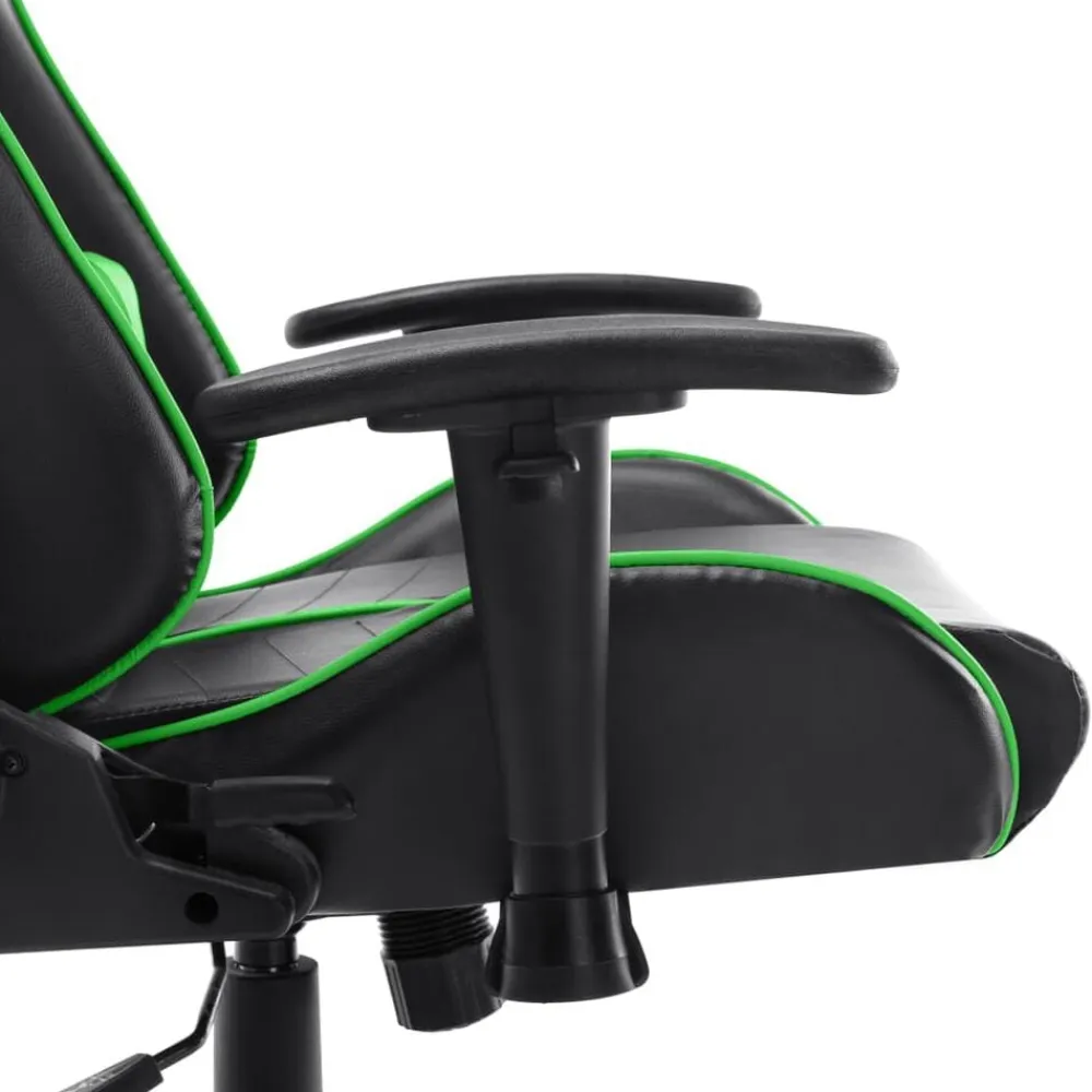 vidaXL Silla de gaming de cuero sintético Negro y verde Discount