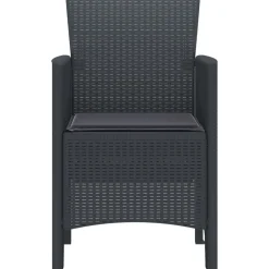 vidaXL Silla de Jardín 2 pcs Antracita 53 x 49 x 85 cm Polipropileno Discount