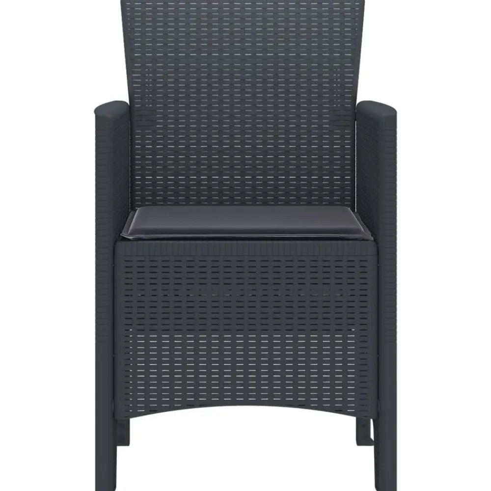 vidaXL Silla de Jardín 2 pcs Antracita 53 x 49 x 85 cm Polipropileno Discount