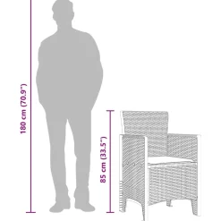 vidaXL Silla de Jardín 2 pcs Antracita 53 x 49 x 85 cm Polipropileno Discount