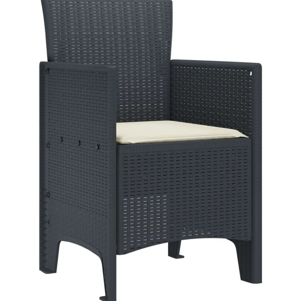 vidaXL Silla de Jardín 2 pcs Antracita 53 x 49 x 85 cm Polipropileno New