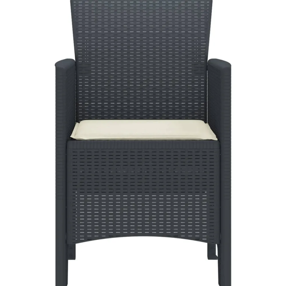 vidaXL Silla de Jardín 2 pcs Antracita 53 x 49 x 85 cm Polipropileno New