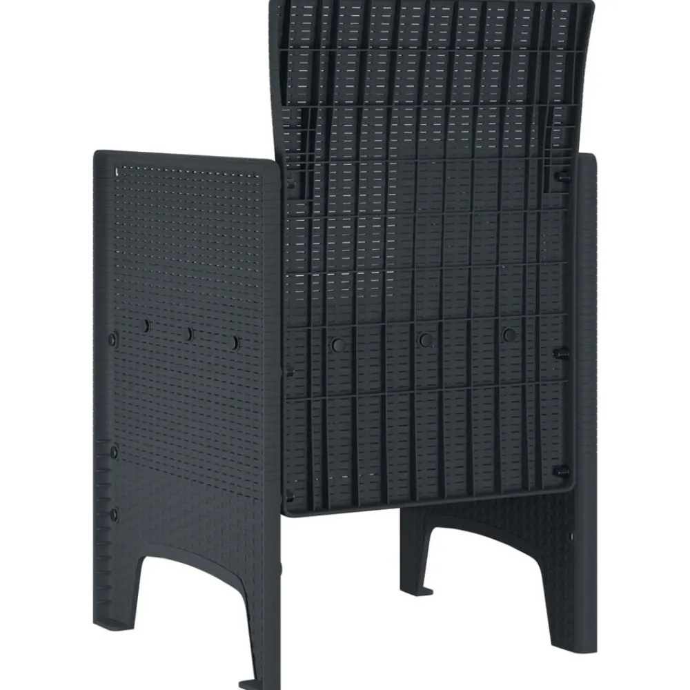 vidaXL Silla de Jardín 2 pcs Antracita 53 x 49 x 85 cm Polipropileno New