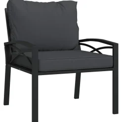 vidaXL Muebles De Jardín-Silla de jardín acero con cojines 68x76x79 cm