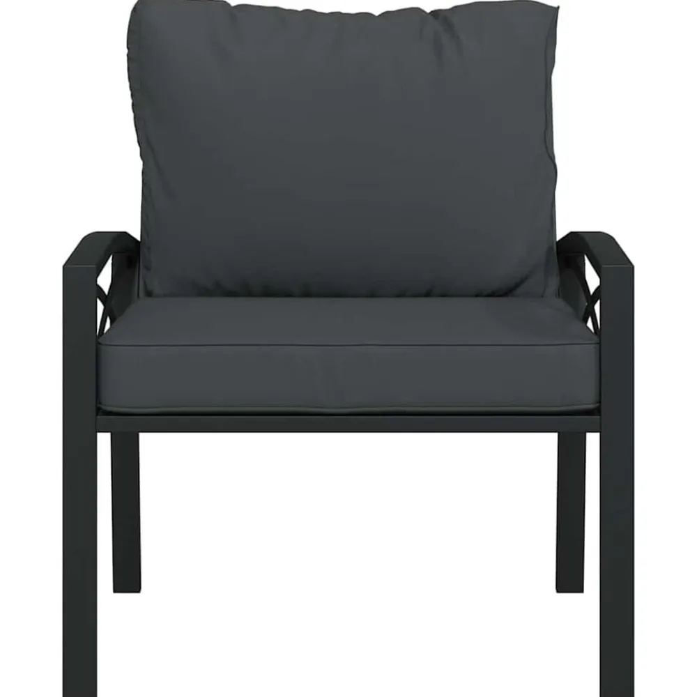 vidaXL Muebles De Jardín-Silla de jardín acero con cojines 68x76x79 cm