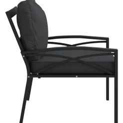 vidaXL Muebles De Jardín-Silla de jardín acero con cojines 68x76x79 cm