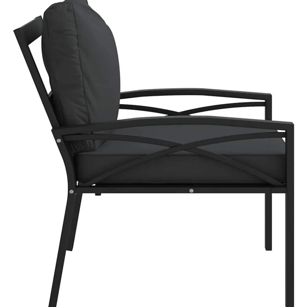 vidaXL Muebles De Jardín-Silla de jardín acero con cojines 68x76x79 cm