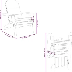 vidaXL Muebles De Jardín-Silla de jardín Adirondack con cojines madera maciza acacia