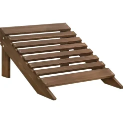 vidaXL Muebles De Jardín-Silla de jardín con otomana de madera marrón