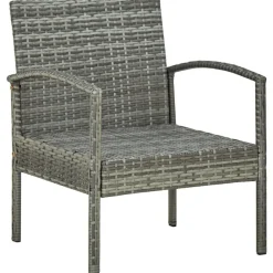 vidaXL Muebles De Jardín-Silla de jardín con cojín ratán sintético