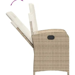 vidaXL Muebles De Jardín-Silla de jardín reclinable con cojines ratán sintético