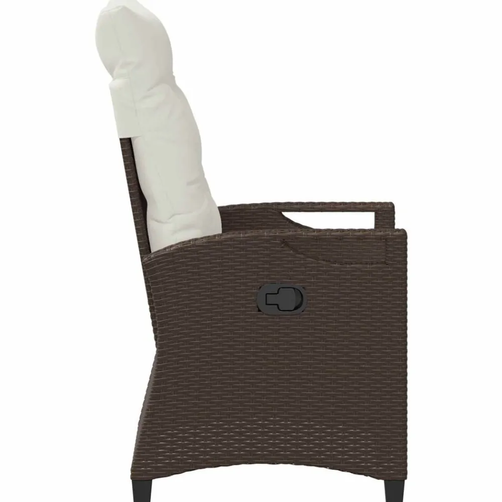 vidaXL Muebles De Jardín-Silla de jardín reclinable Marrón y crema 56 x 60 x 112 cm