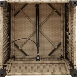 vidaXL Silla de jardín reclinable con mesa auxiliar ratán beige beige y crema Outlet