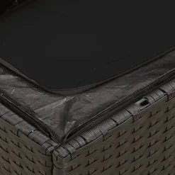 vidaXL Silla de jardín sin brazos con cojines de ratán sintético Negro Clearance