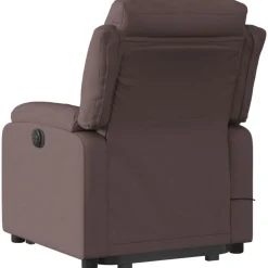 vidaXL Silla de masaje reclinable de pie de tela marrón oscuro Marrón oscuro Clearance