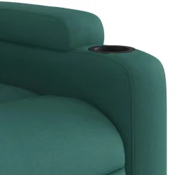 vidaXL Silla de masaje reclinable de pie de tela verde oscura Verde oscuro Discount