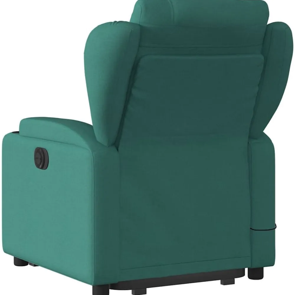 vidaXL Silla de masaje reclinable de pie de tela verde oscura Verde oscuro Discount