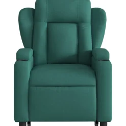 vidaXL Silla de masaje reclinable de pie de tela verde oscura Verde oscuro Discount