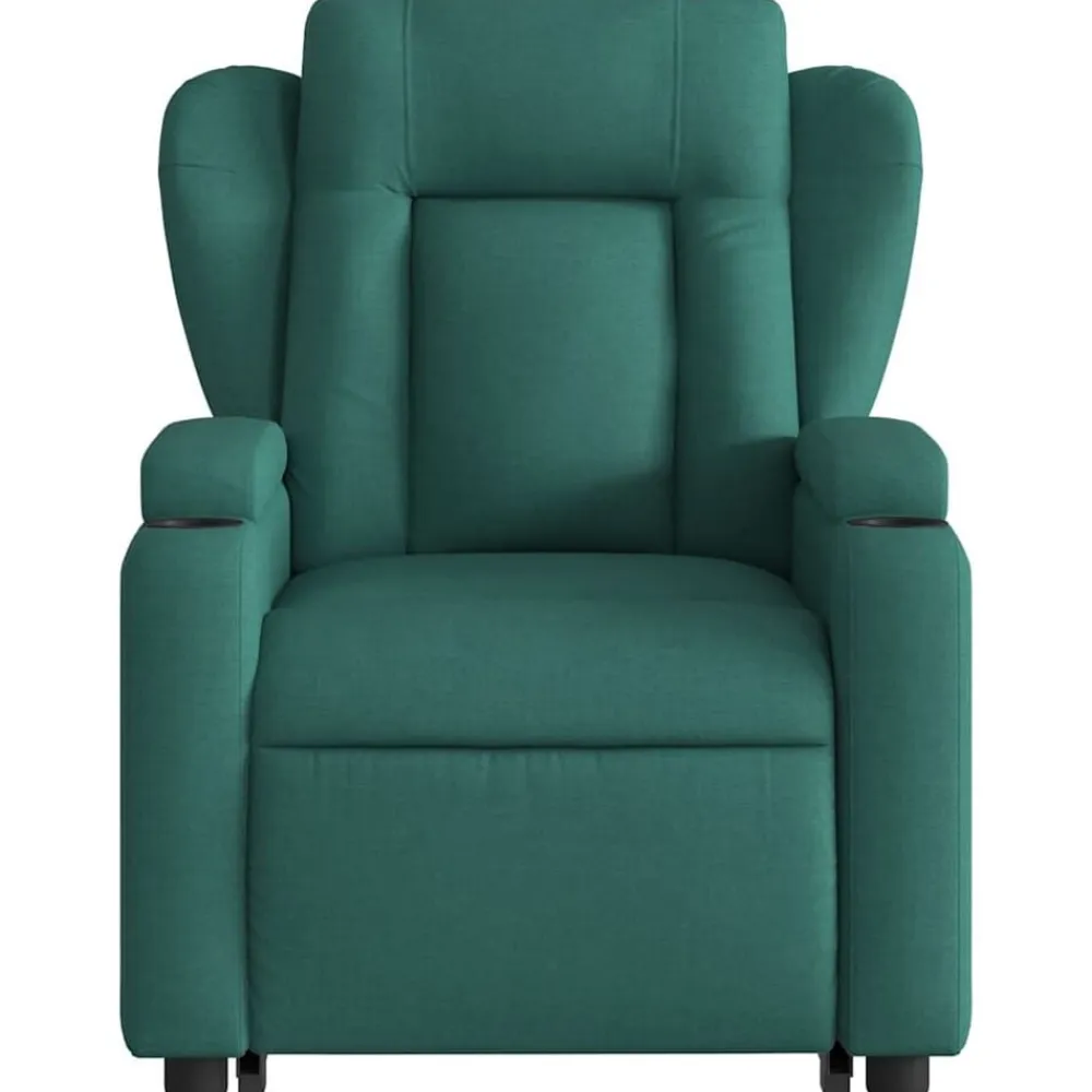 vidaXL Silla de masaje reclinable de pie de tela verde oscura Verde oscuro Discount