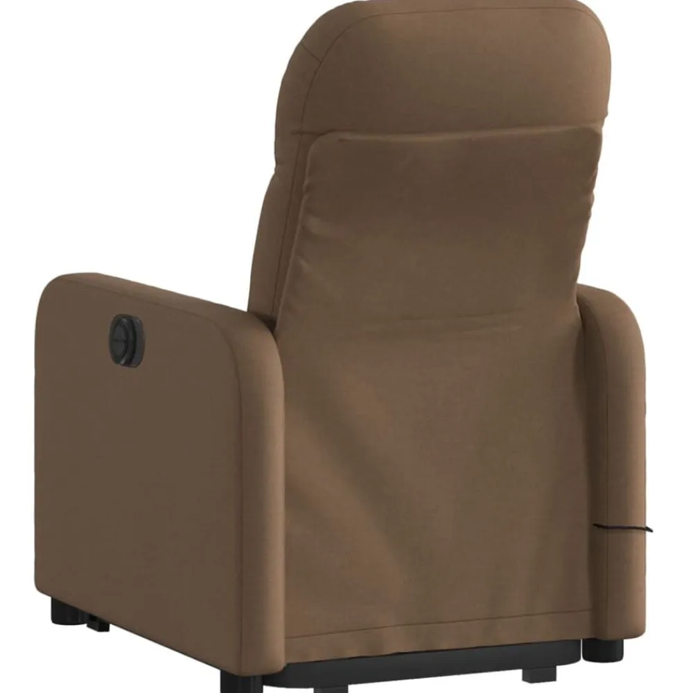 vidaXL Silla de masaje reclinable de pie de tela marrón Marrón Best