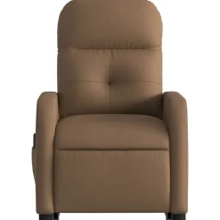 vidaXL Silla de masaje reclinable de pie de tela marrón Marrón Best