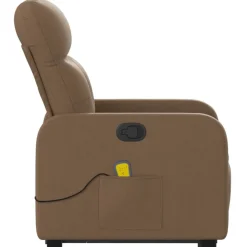 vidaXL Silla de masaje reclinable de pie de tela marrón Marrón Best