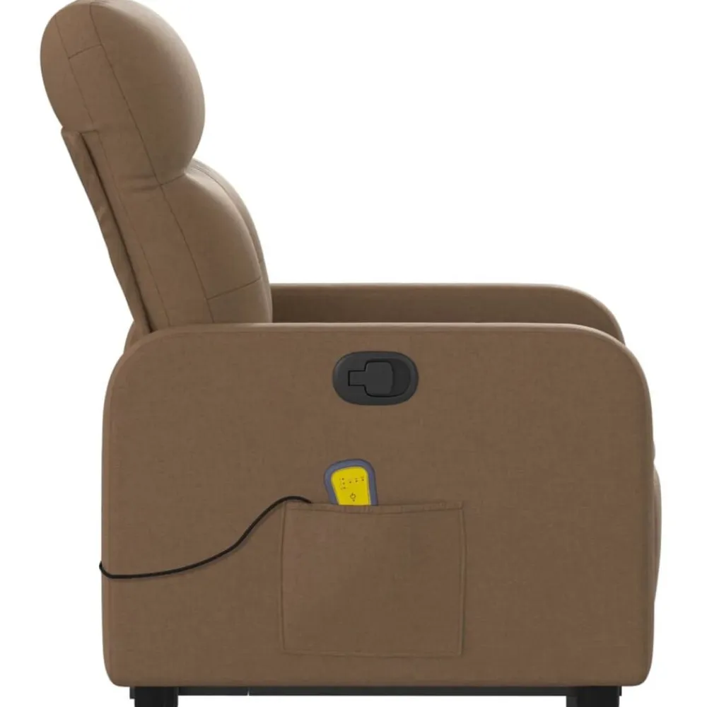 vidaXL Silla de masaje reclinable de pie de tela marrón Marrón Best