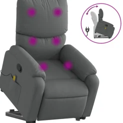 vidaXL Sillas-Silla de masaje reclinable de pie de tela