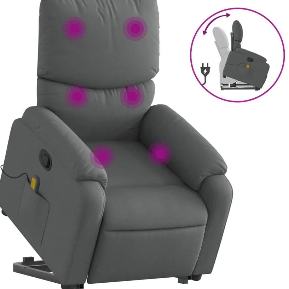 vidaXL Sillas-Silla de masaje reclinable de pie de tela