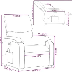 vidaXL Sillas-Silla de masaje reclinable de pie de tela