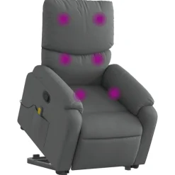 vidaXL Sillas-Silla de masaje reclinable de pie de tela
