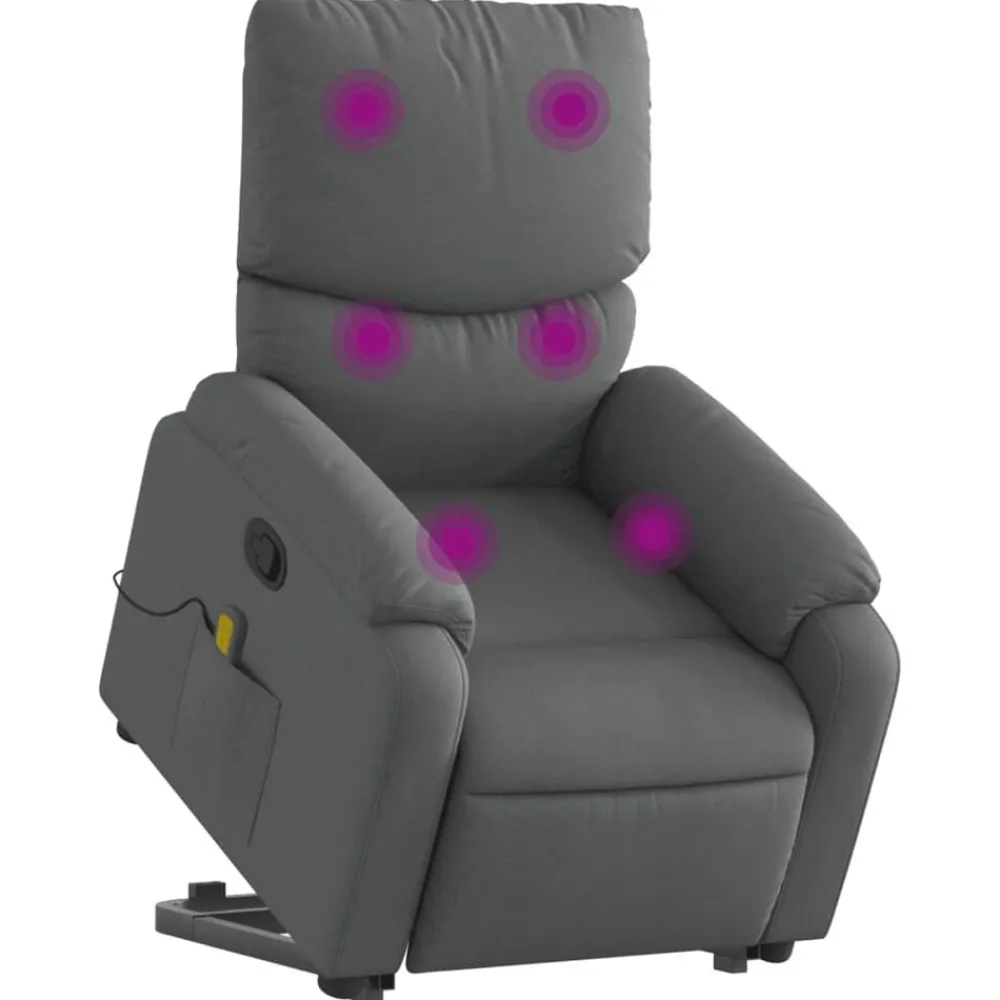 vidaXL Sillas-Silla de masaje reclinable de pie de tela