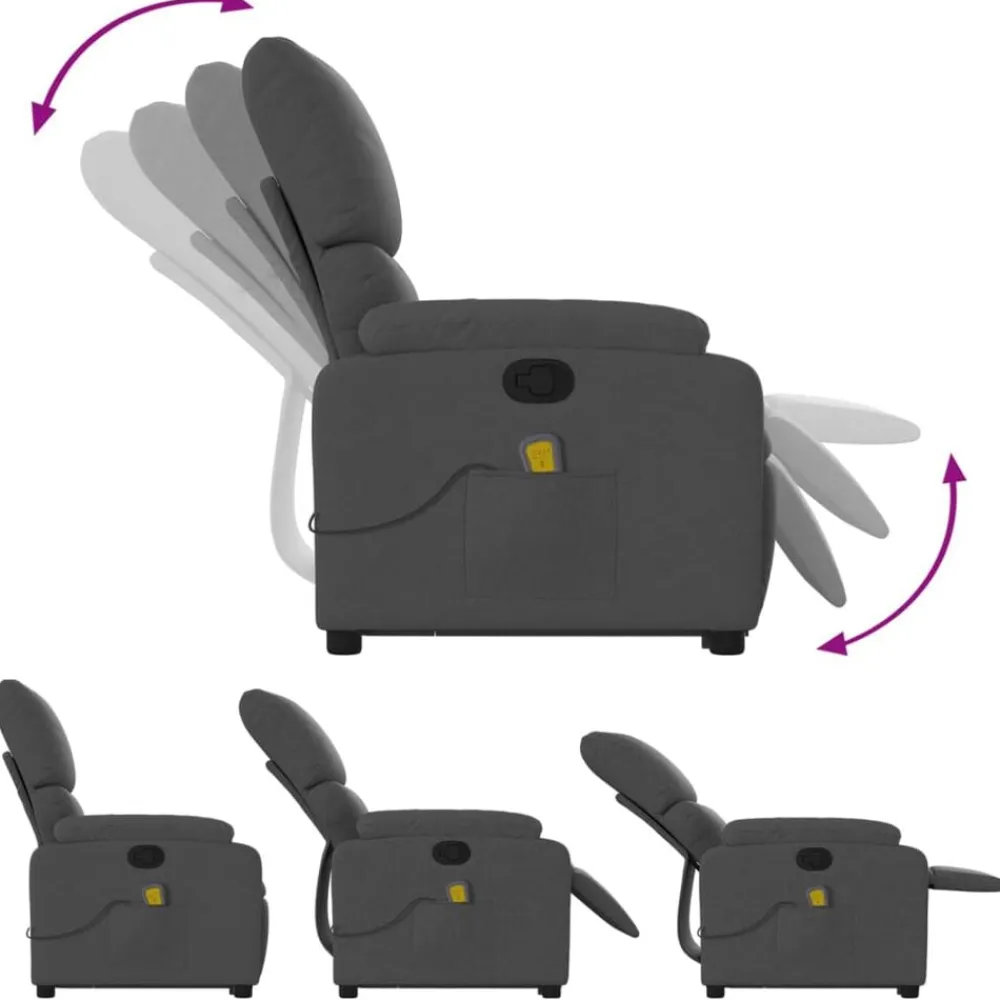 vidaXL Sillas-Silla de masaje reclinable de pie de tela