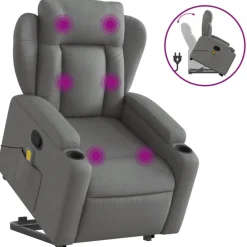 vidaXL Sillas-Silla de masaje reclinable de pie de tela