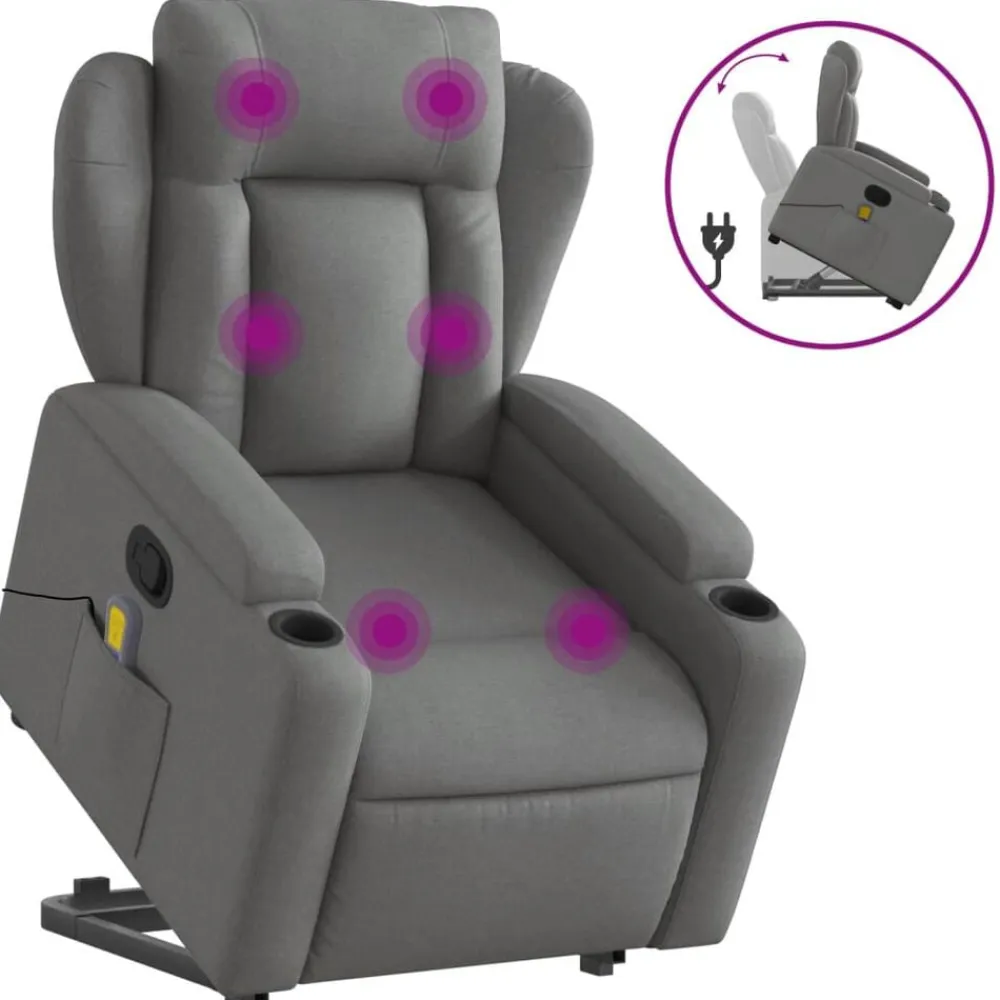 vidaXL Sillas-Silla de masaje reclinable de pie de tela