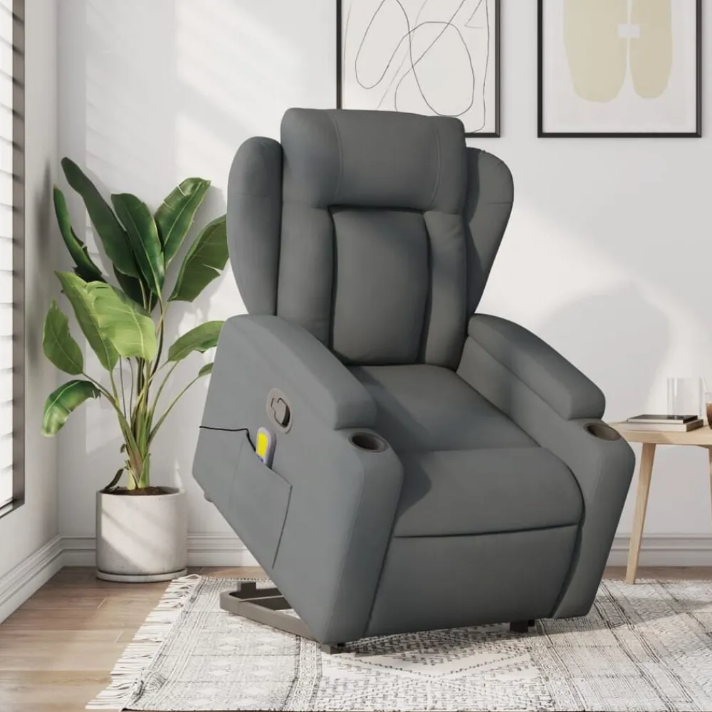 vidaXL Sillas-Silla de masaje reclinable de pie de tela