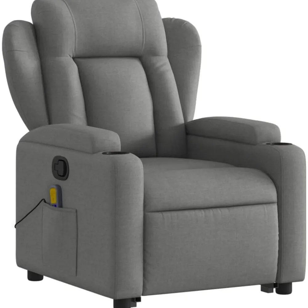 vidaXL Sillas-Silla de masaje reclinable de pie de tela