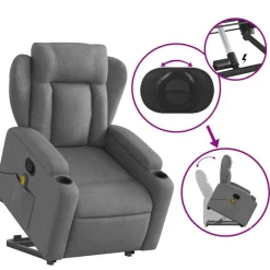 vidaXL Sillas-Silla de masaje reclinable de pie de tela