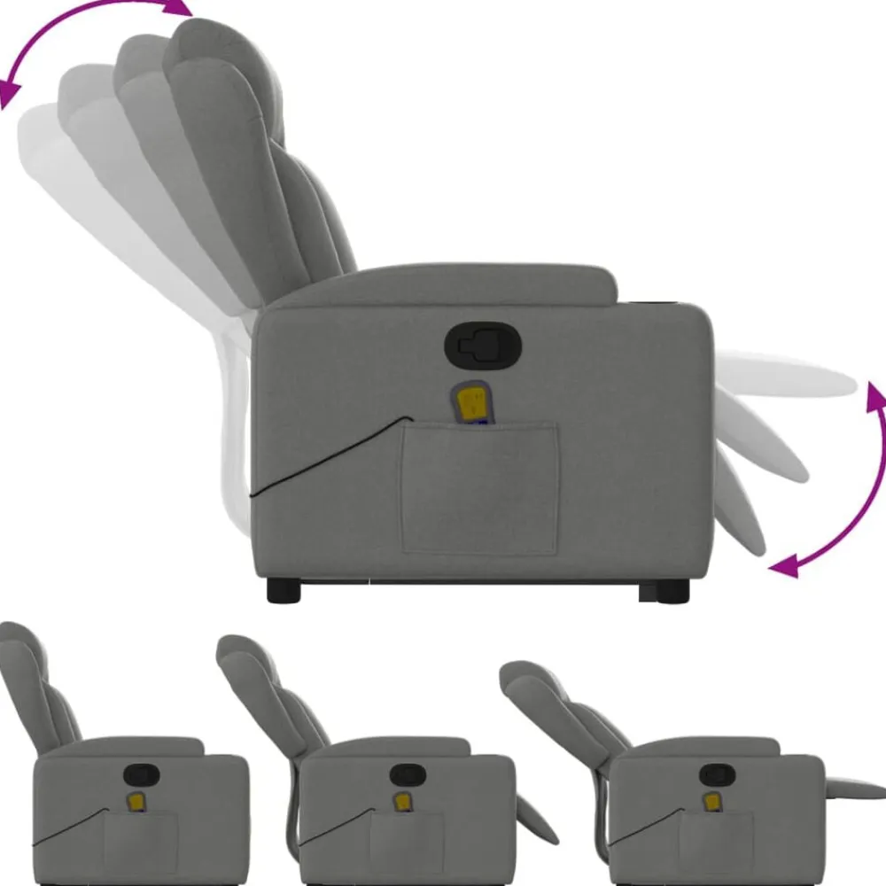 vidaXL Sillas-Silla de masaje reclinable de pie de tela
