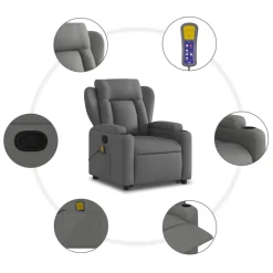 vidaXL Sillas-Silla de masaje reclinable de pie de tela