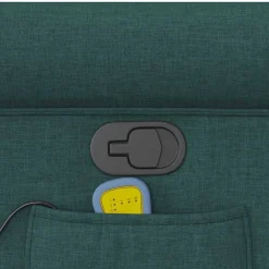 vidaXL Sillas-Silla de masaje reclinable de pie de tela verde oscura