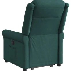 vidaXL Sillas-Silla de masaje reclinable de pie de tela verde oscura