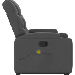 vidaXL Silla de masaje reclinable de pie de tela Gris oscuro Discount