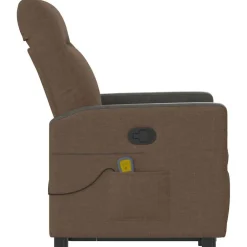 vidaXL Sillas-Silla de masaje reclinable de pie de tela marrón
