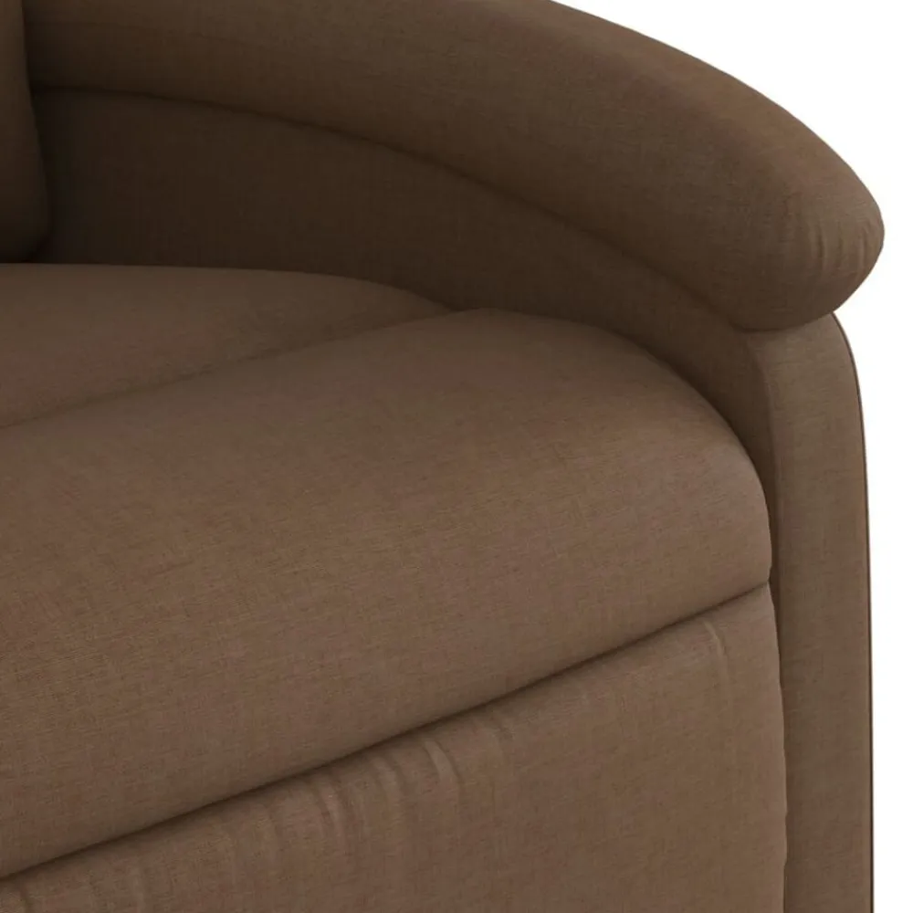 vidaXL Sillas-Silla de masaje reclinable de pie de tela marrón