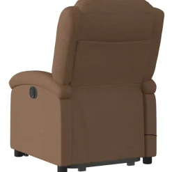 vidaXL Sillas-Silla de masaje reclinable de pie de tela marrón